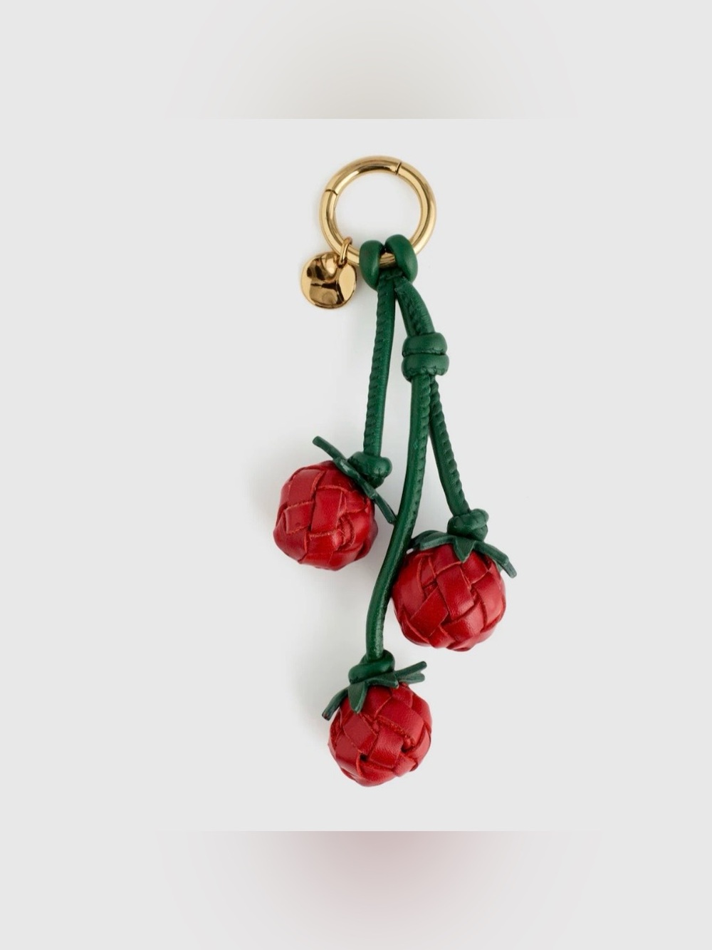 Madewell Red & Green Woven Cherry Keychain handbag Charm